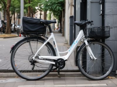 City tour bike with basket, comfortable seat, and city exploration gear