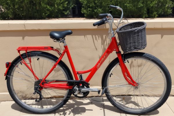 Comfortable city tour bike with basket, perfect for exploring downtown Mesa