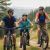 Family enjoying mountain biking together