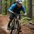Serious mountain biker on trail